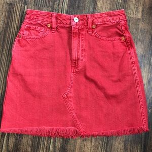 Red Denim Skirt